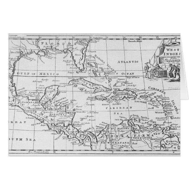 Mapa de las Antillas (Anverso (Horizontal))