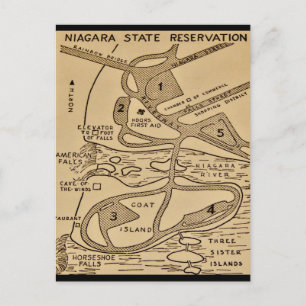 Mapa de las cataratas del Niágara Tarjeta postal