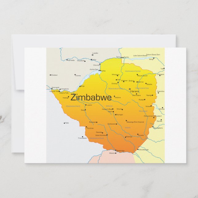 Mapa de las invitaciones de Zimbabue (Anverso)