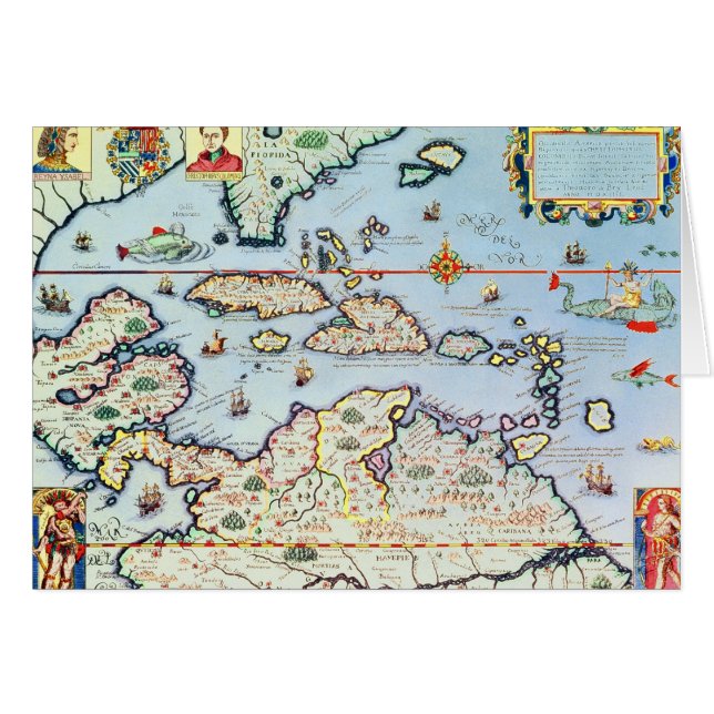 Mapa de las islas caribeñas (Anverso (Horizontal))