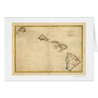 Mapa de las islas hawaianas por Kalama 1837