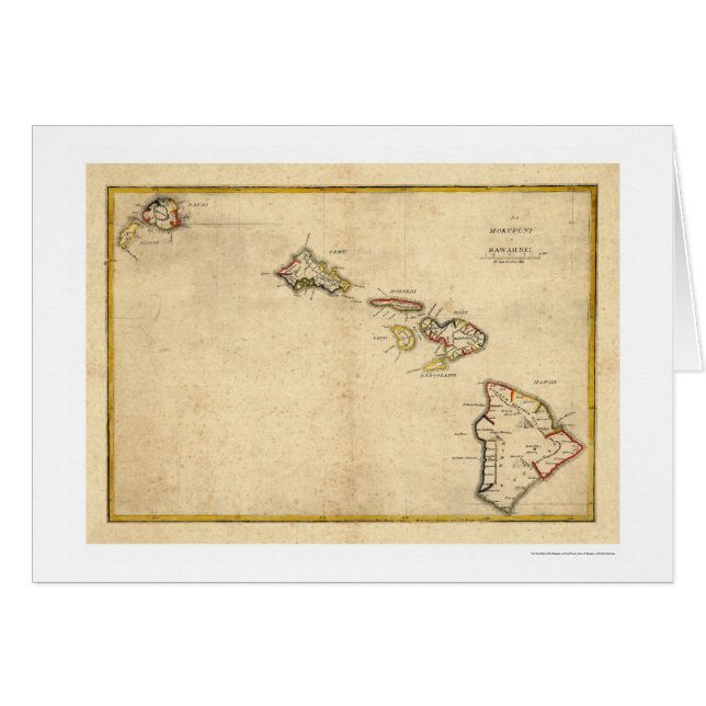 Mapa de las islas hawaianas por Kalama 1837 (Anverso (Horizontal))