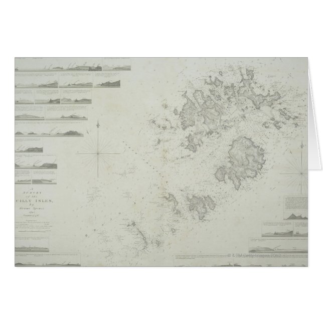 Mapa de las islas Scilly en Gran Bretaña (Anverso (Horizontal))