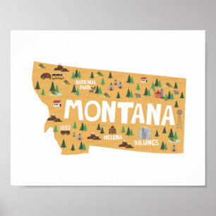 Mapa de las señales del icono de Montana