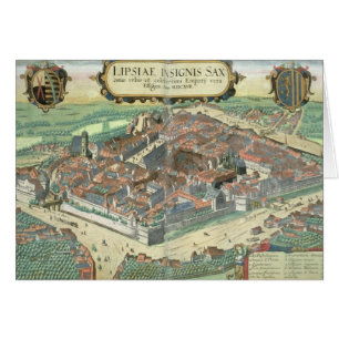 Mapa de Leipzig, de "Civitates Orbis Terrarum"