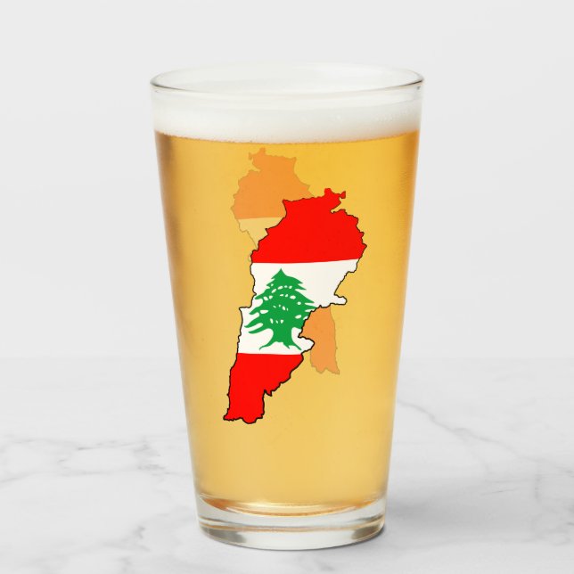 Mapa de Líbano con Bandera (Reverso (lleno))