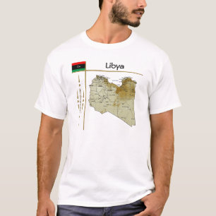 Mapa de Libia + bandera + camiseta con título