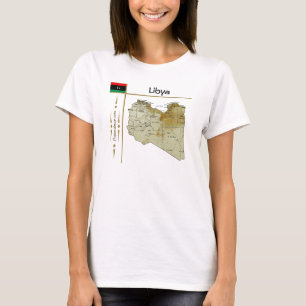 Mapa de Libia + bandera + camiseta con título