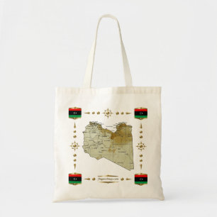 Mapa de Libia + bolsa de bandera