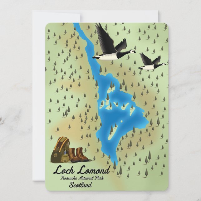 Mapa de Loch Lomond, Trossachs, Escocia (Anverso)