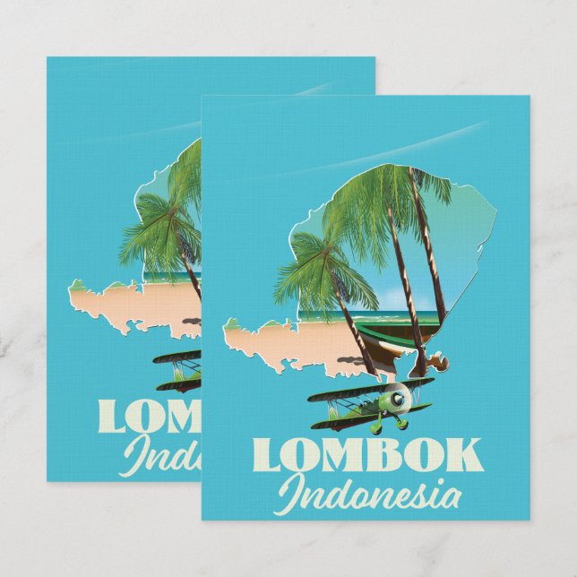 Mapa de Lombok Indonesia (Anverso / Reverso)