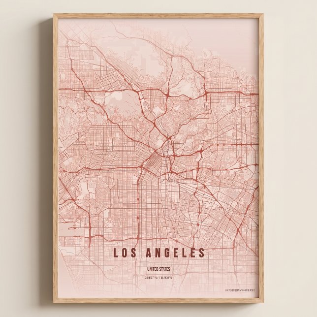 Mapa de Los Ángeles LA Impresión Arte de Pared Pós (Subido por el creador)