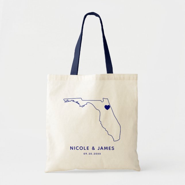 Mapa de los azules marinos del tote del bolso de (Frente)