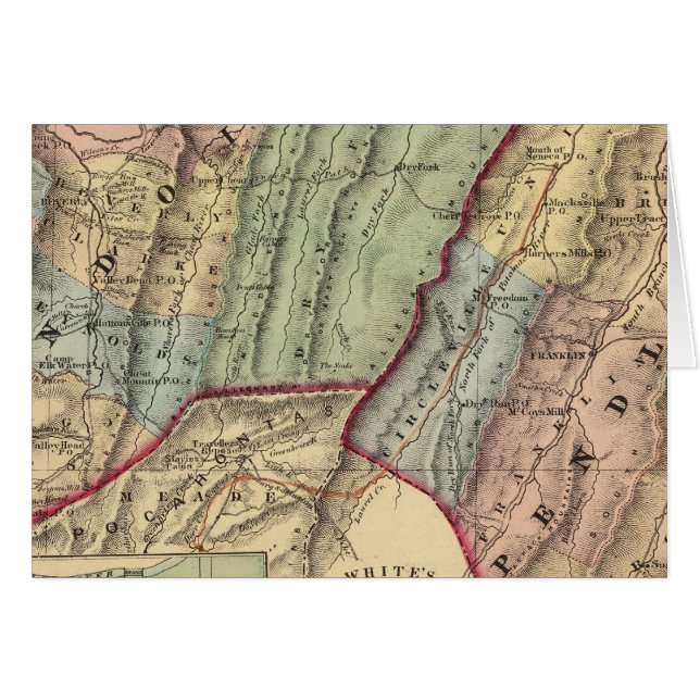 Mapa de los condados de Randolph, Pendleton (Anverso (Horizontal))