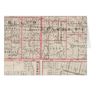 Mapa de los condados de Richland y Lawrence
