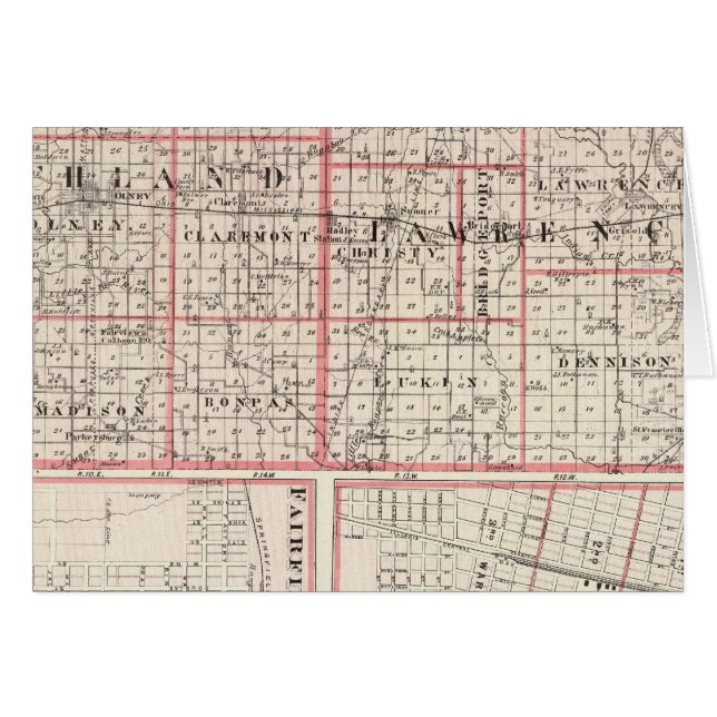 Mapa de los condados de Richland y Lawrence (Anverso (Horizontal))