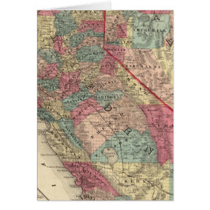 Mapa de los estados de California y Nevada