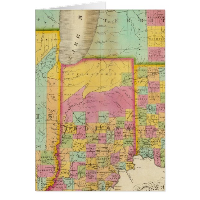 Mapa de los estados de Ohio Indiana e Illinois (Frente)