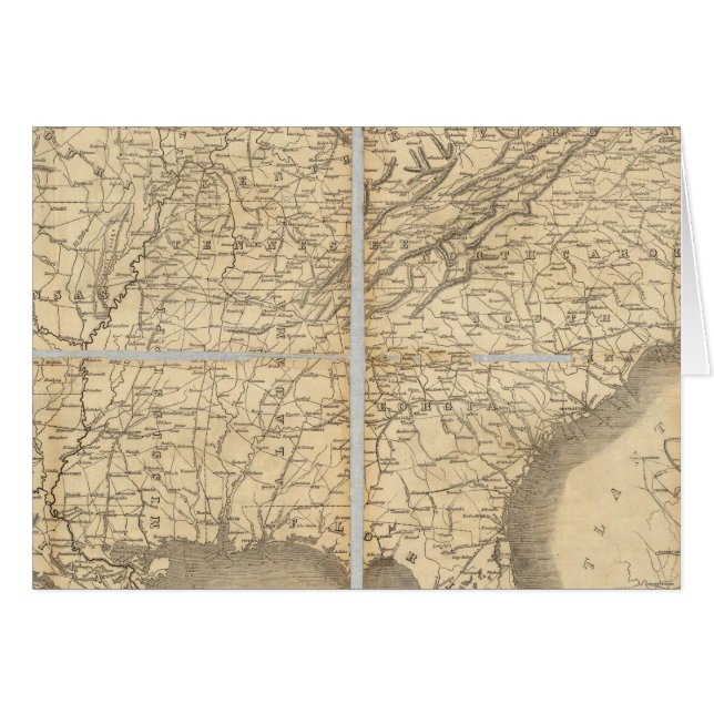 Mapa De Los Estados Del Sur (Anverso (Horizontal))