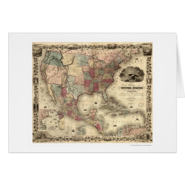 Mapa de los Estados Unidos por Colton 1850 (Anverso (Horizontal))