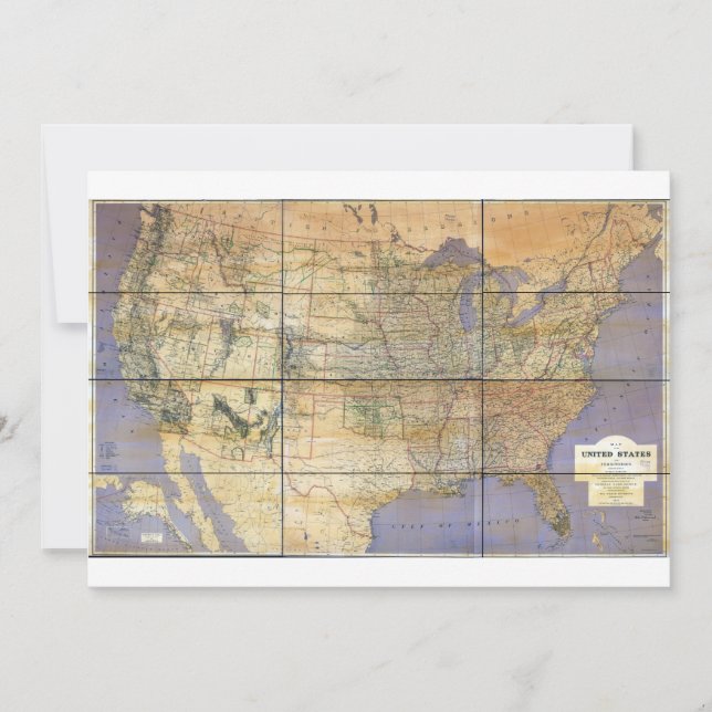 Mapa de los Estados Unidos y los Territorios de 18 (Anverso)