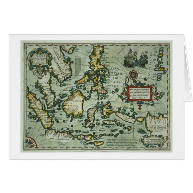 Mapa de los indies del este, pub. 1635 en (Anverso (Horizontal))