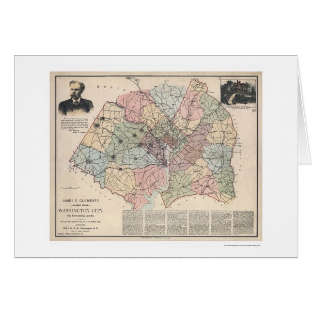 Mapa de los suburbios del Washington DC por (Anverso (Horizontal))