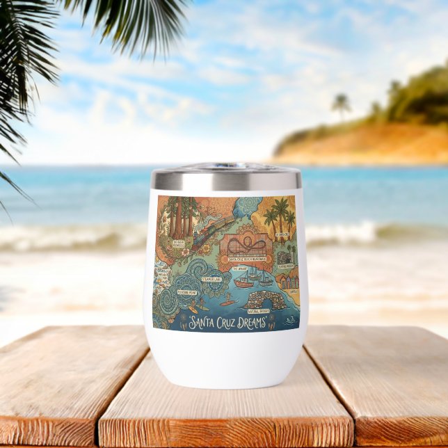 Mapa de los sueños de Santa Cruz California: Costa (Playa (girada))