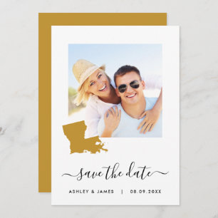 Mapa de Luisiana Foto Boda Guardar tarjeta de fech