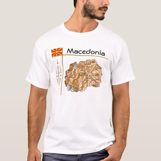 Mapa de Macedonia del Norte + bandera + camiseta d (Anverso)