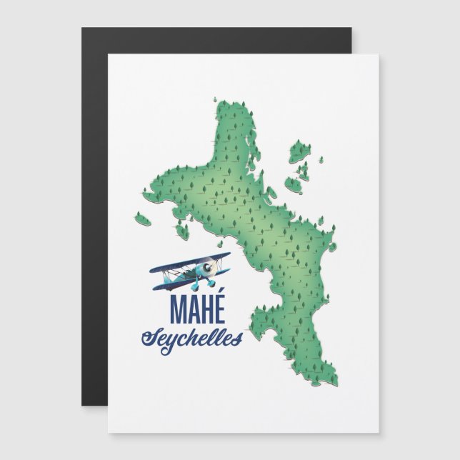 Mapa de Mahé, Seychelles Vintage (Anverso/Reverso)