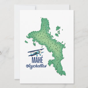 Mapa de Mahé, Seychelles Vintage