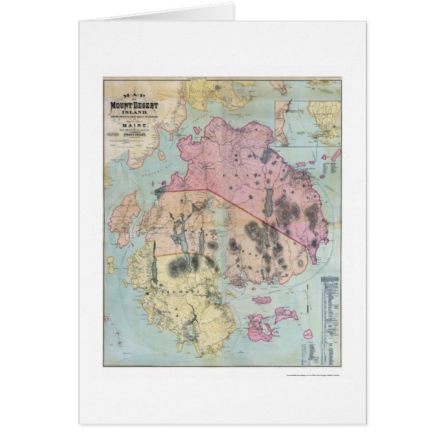 Mapa de Maine de la isla desierta del soporte - (Frente)