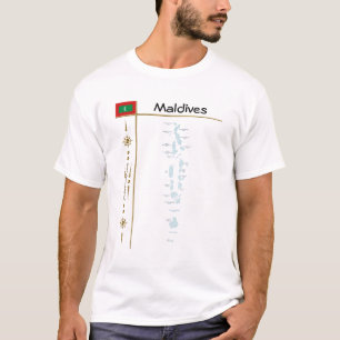 Mapa de Maldivas + Bandera + Título camiseta