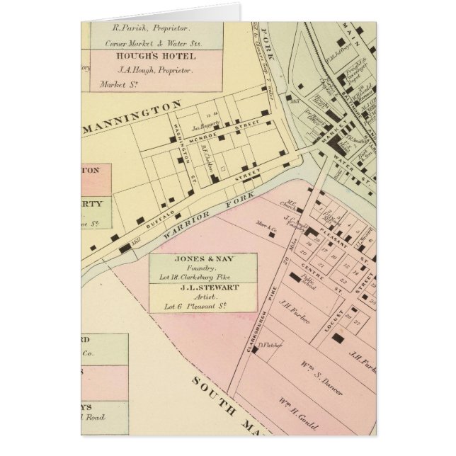 Mapa de Mannington, Virginia Occidental (Frente)