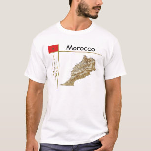Mapa de Marruecos + Bandera + Título camiseta