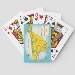 Mapa de Martha's Vineyard en cartas de juego