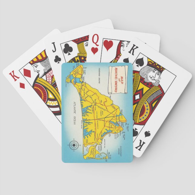 Mapa de Martha's Vineyard en cartas de juego (Reverso)