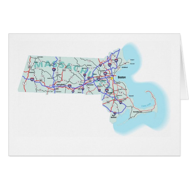 Mapa de Massachusetts en blanco (Anverso (Horizontal))