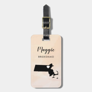 Mapa de Massachusetts Etiqueta de equipaje, Fiesta