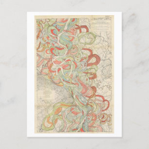 Mapa de Meander de la postal de Misisipi