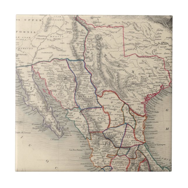 Mapa de México, de California y de Tejas (Frente)