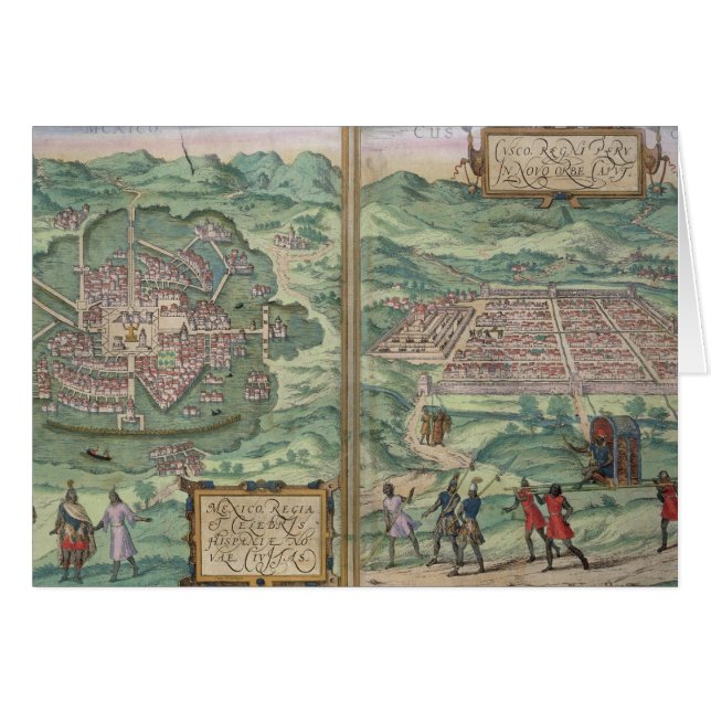 Mapa de México y de Cuzco, de 'Civitates Orbis Ter (Anverso (Horizontal))