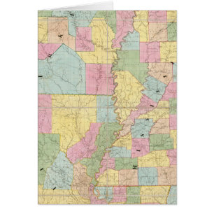 Mapa de Mississippi, Louisiana y Arkansas