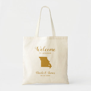 Mapa de Missouri Boda Bolsa de bienvenida, oro