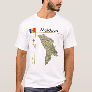 Mapa de Moldavia + Bandera + Cargo camiseta