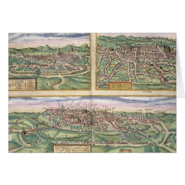 Mapa de Montpellier, viajes, y de Poitiers, de (Anverso (Horizontal))