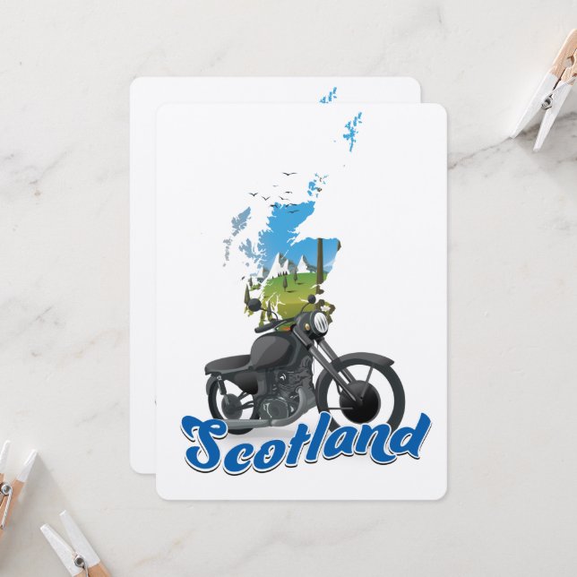 mapa de motocicleta de Escocia viajero poser (Anverso/Reverso In Situ)