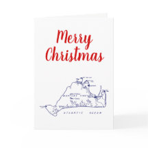 Mapa de Navidad de Martha's Vineyard #1 Azul Marin