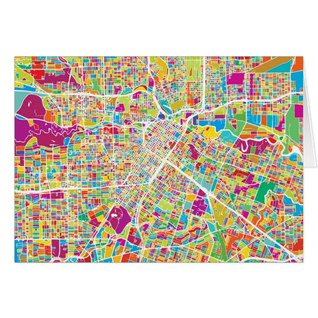 Mapa de neón de Houston, Tejas el | (Anverso (Horizontal))